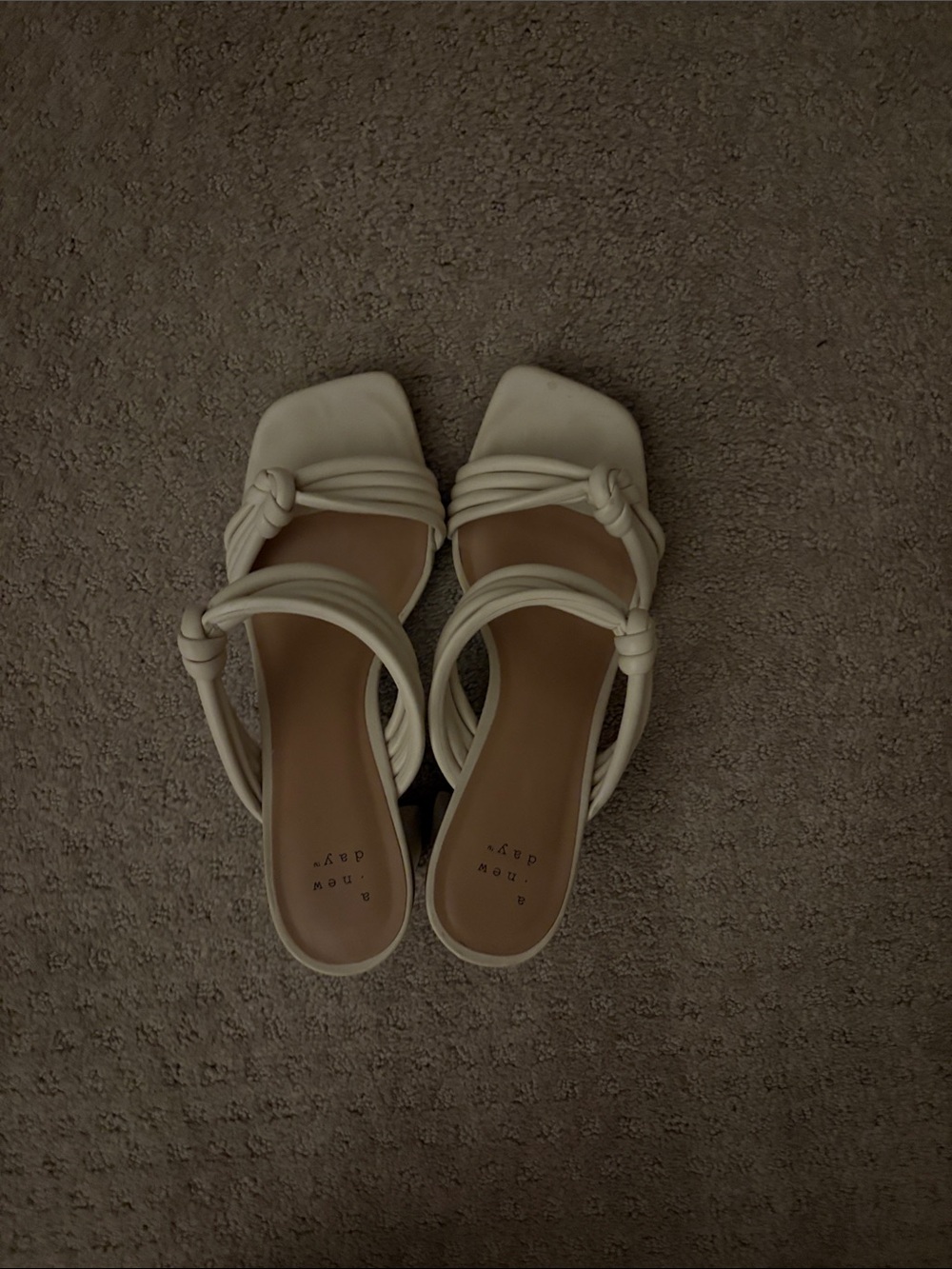 A New Day Women's Cream Knotted Heels
